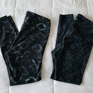 2 High Waisted Compression Tummy Control Leggings